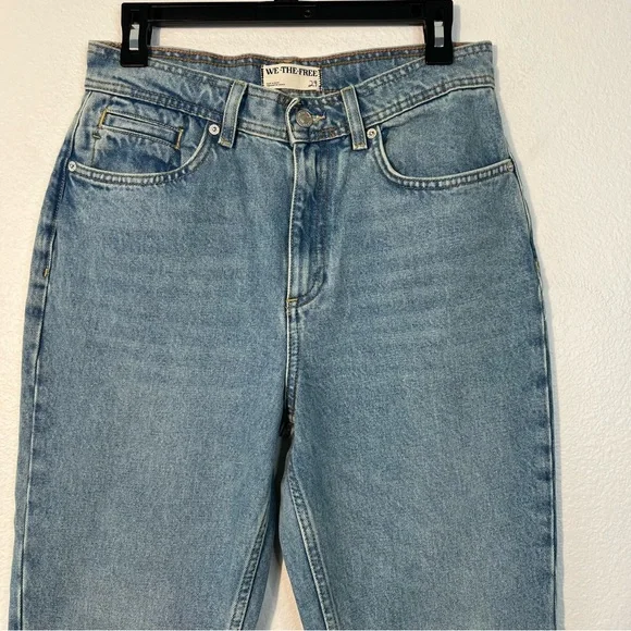 Free People We The Free Xena Slim Straight Jeans Size 29 Union Blue Boho Denim